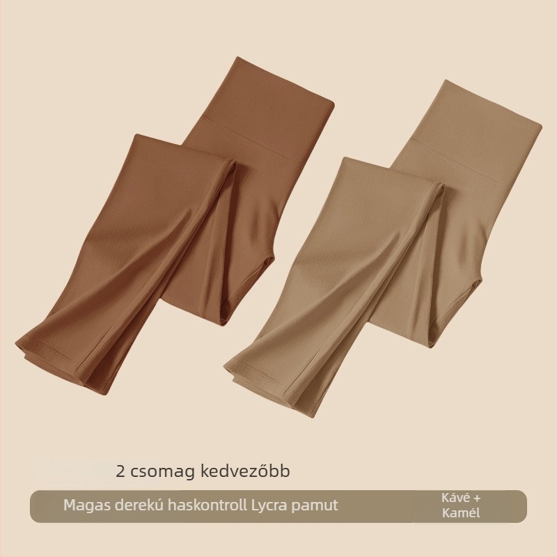 Női pamut leggings magas derekú őszi–téli szezonra, karcsúsító hasformáló, vékony, meleg belső ruházat