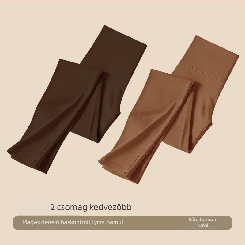 Női pamut leggings magas derekú őszi–téli szezonra, karcsúsító hasformáló, vékony, meleg belső ruházat