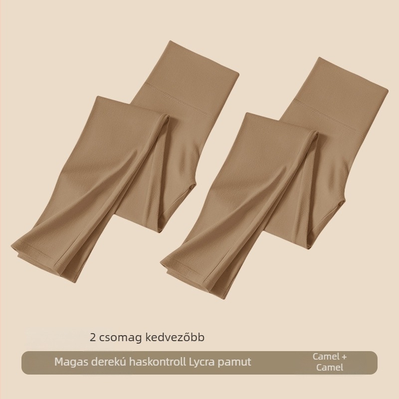 Női pamut leggings magas derekú őszi–téli szezonra, karcsúsító hasformáló, vékony, meleg belső ruházat