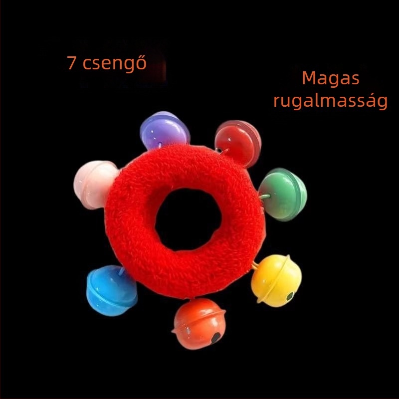 Gyerekek csuklóra való harangos karkötő virágmintával, rugalmas szalaggal, táncelőadásokhoz