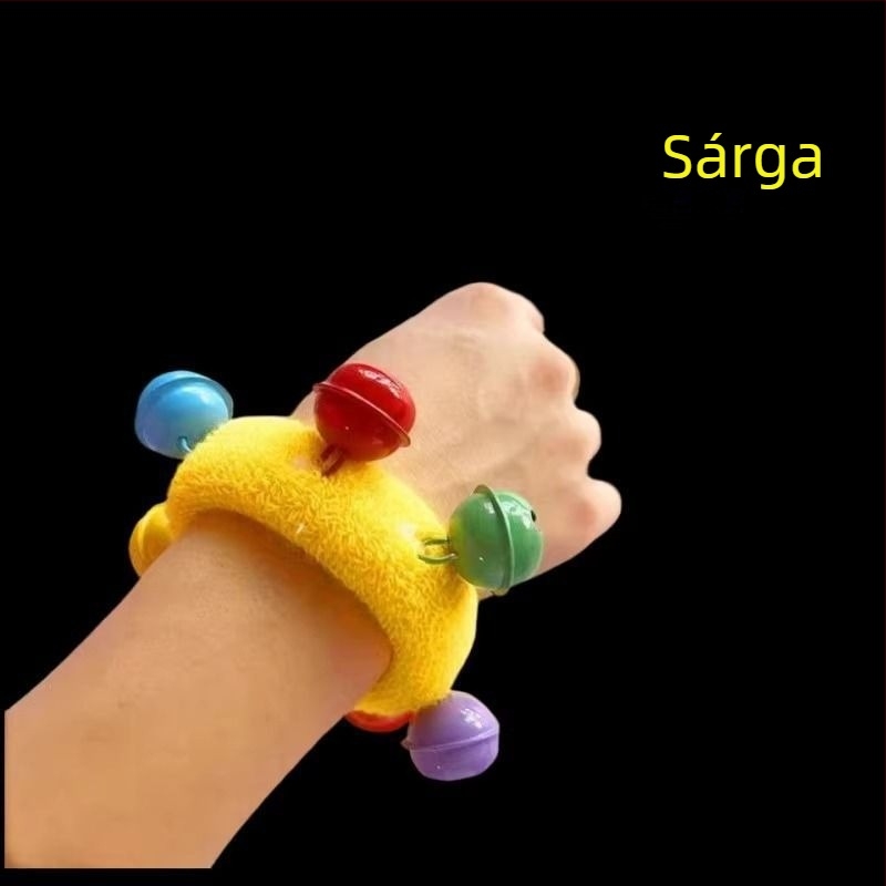 Gyerekek csuklóra való harangos karkötő virágmintával, rugalmas szalaggal, táncelőadásokhoz