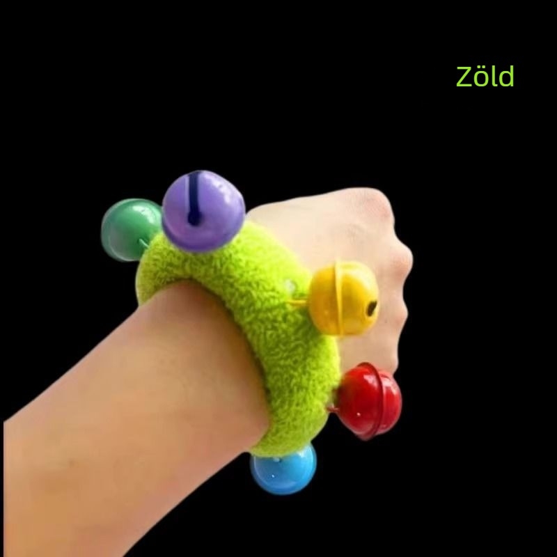 Gyerekek csuklóra való harangos karkötő virágmintával, rugalmas szalaggal, táncelőadásokhoz