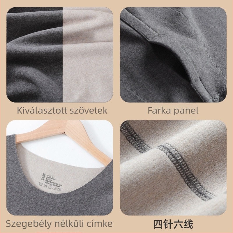 Férfiak részére meleg alapréteg készlet, vastag anyag 251-300 g/m2, 100% poliészter, kerek nyak, hosszú ujjú, nadrág