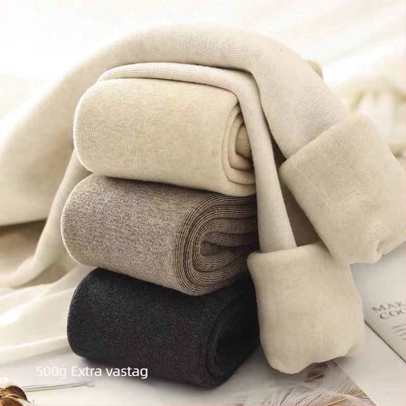 500 g-os plüss belsővel bélelt téli vastag leggings, zabpehely-fehér