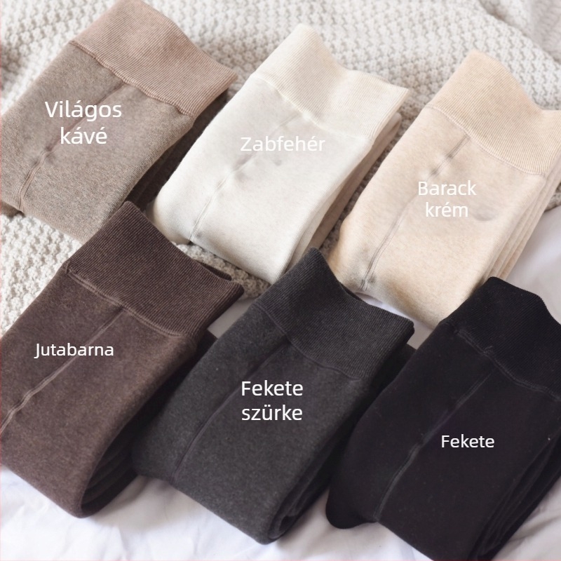 500 g-os plüss belsővel bélelt téli vastag leggings, zabpehely-fehér