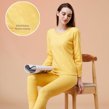Női termikus alsóruha szett De Velvet anyagból, fleece béléssel, akril 50–70%, varrat nélküli, kerek nyakú felső és nadrág