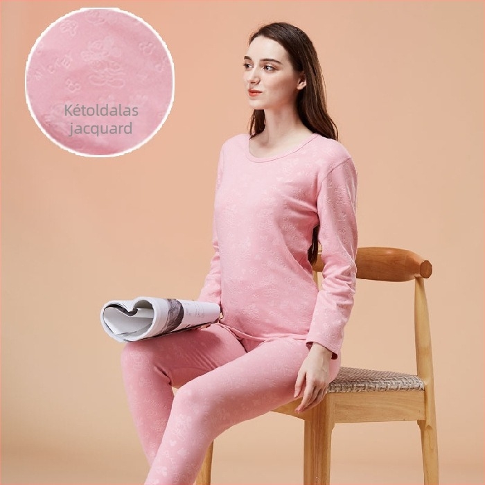 Női termikus alsóruha szett De Velvet anyagból, fleece béléssel, akril 50–70%, varrat nélküli, kerek nyakú felső és nadrág