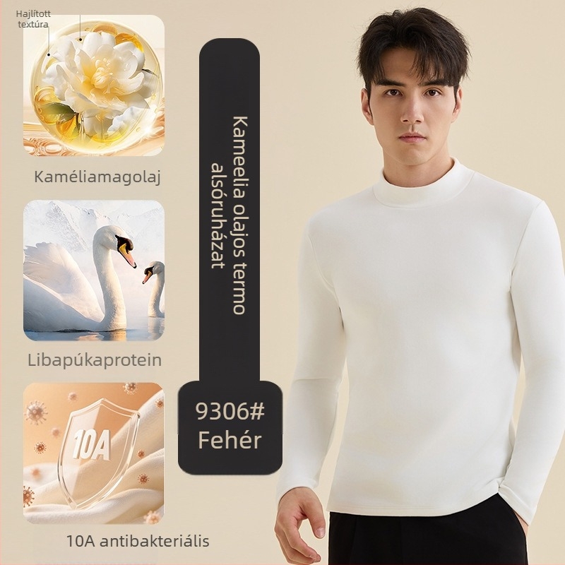 Alapszintű felső testhez, fél magas gallér, kétoldalas fleece, hosszú ujjú, uniszex, poliészter 251–300 g/m²