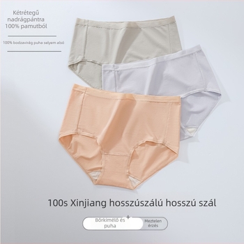 Női fehérnemű 100-count pamutból, lélegző, ruhák alatt láthatatlan, középmagas derék, pamut bélés az ágyéknál