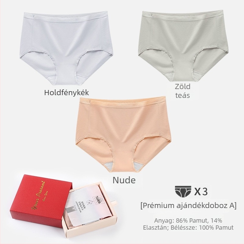 Női fehérnemű 100-count pamutból, lélegző, ruhák alatt láthatatlan, középmagas derék, pamut bélés az ágyéknál