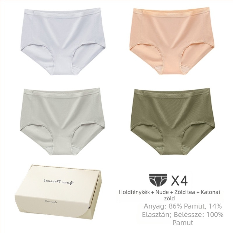 Női fehérnemű 100-count pamutból, lélegző, ruhák alatt láthatatlan, középmagas derék, pamut bélés az ágyéknál