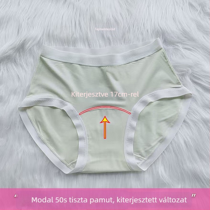 Női modal alsónemű, középmagasságú derékkal, lélegző, antibakteriális, pamut béléssel az ágyéknál