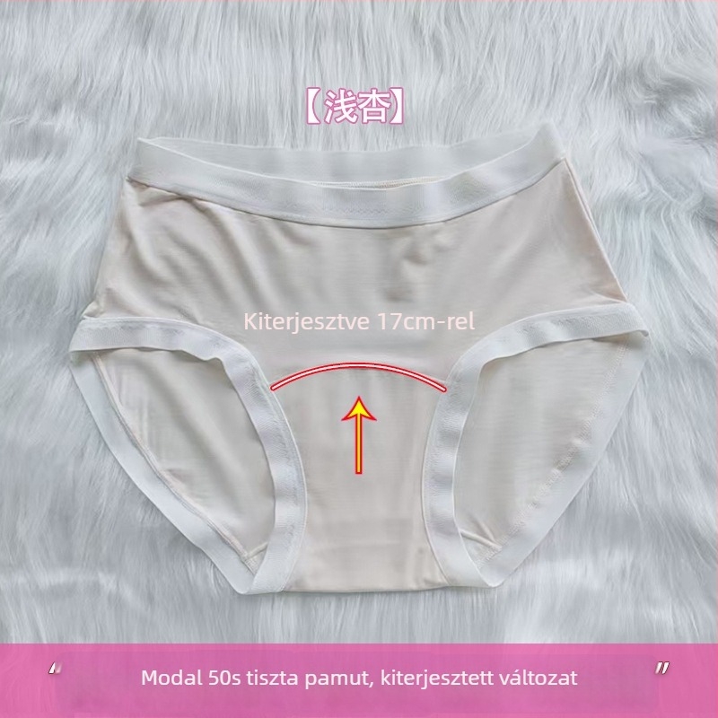 Női modal alsónemű, középmagasságú derékkal, lélegző, antibakteriális, pamut béléssel az ágyéknál