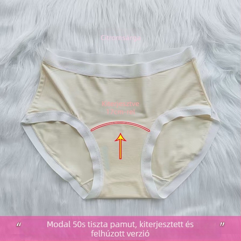 Női modal alsónemű, középmagasságú derékkal, lélegző, antibakteriális, pamut béléssel az ágyéknál