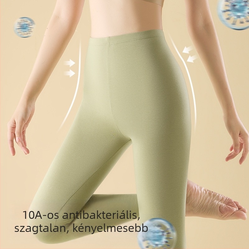 100% pamutból készült magas derekú melegítőnadrág nőknek, belső viselésre, fenékemelés, plusz méret, vékony anyag, tavasz–ősz–tél