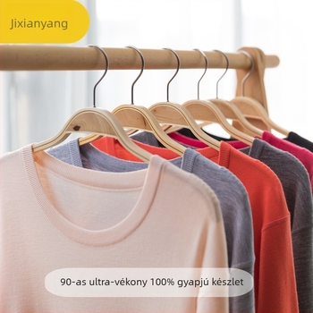 Uniszex merinó gyapjú termál alsó-felsőruha készlet, vastagság 201–250 g/m², kerek nyakú, hosszú ujjú felső + nadrág