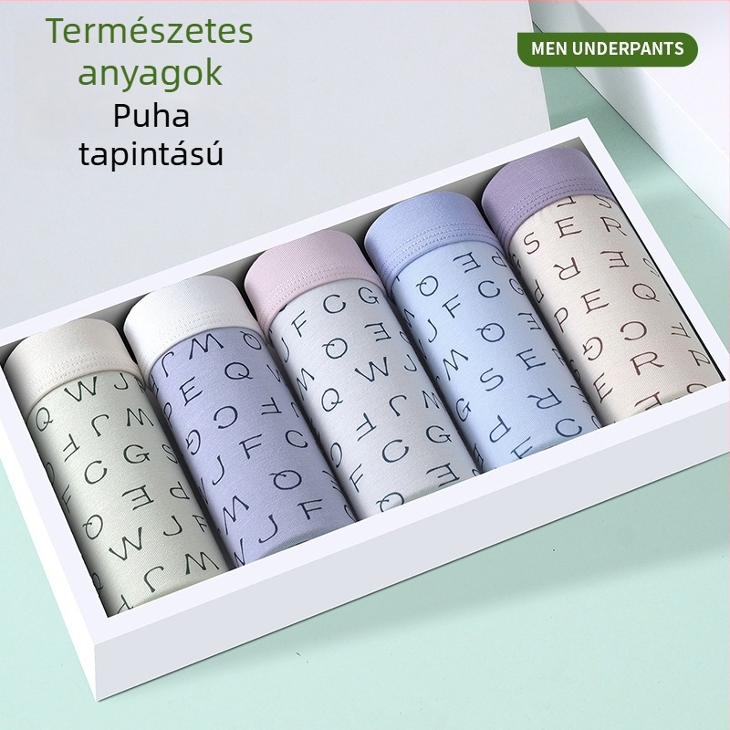 Férfi pamut boxeralsó, nagy méret, ősz-tél, légáteresztő, antibakteriális