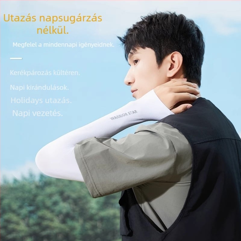 Uniszex kerékpáros karvédő UV-védelemmel és Ice Silk hűtéssel, nylon anyag (81–95% nylon tartalom)