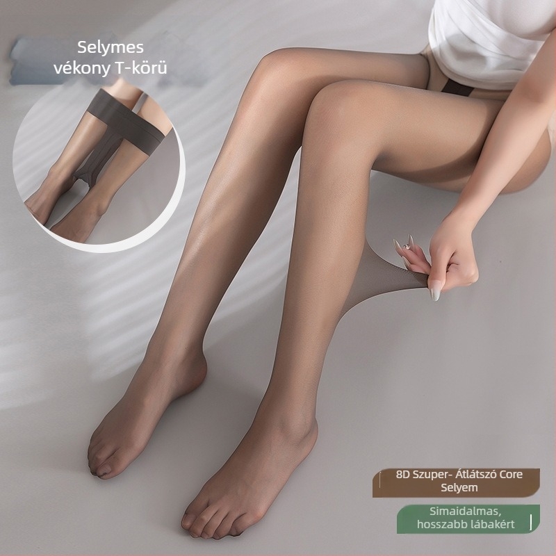 byskangel Ultra vékony 8D harisnyanadrág, átlátszó, nylon Core-Spun fonal, T-Crotch