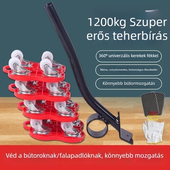 Univerzális nehéz tárgyak mozgatására szolgáló görgők fékkel — 40 darabos szerszámkészlet demontázshoz, háztartási bútorokhoz, ágyakhoz és szekrényekhez