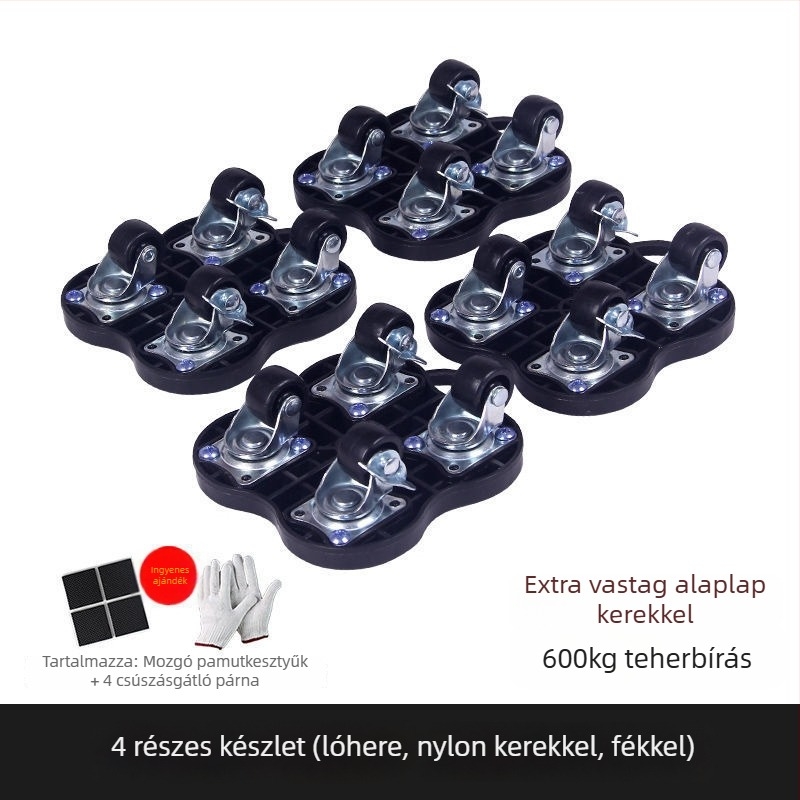 Univerzális nehéz tárgyak mozgatására szolgáló görgők fékkel — 40 darabos szerszámkészlet demontázshoz, háztartási bútorokhoz, ágyakhoz és szekrényekhez