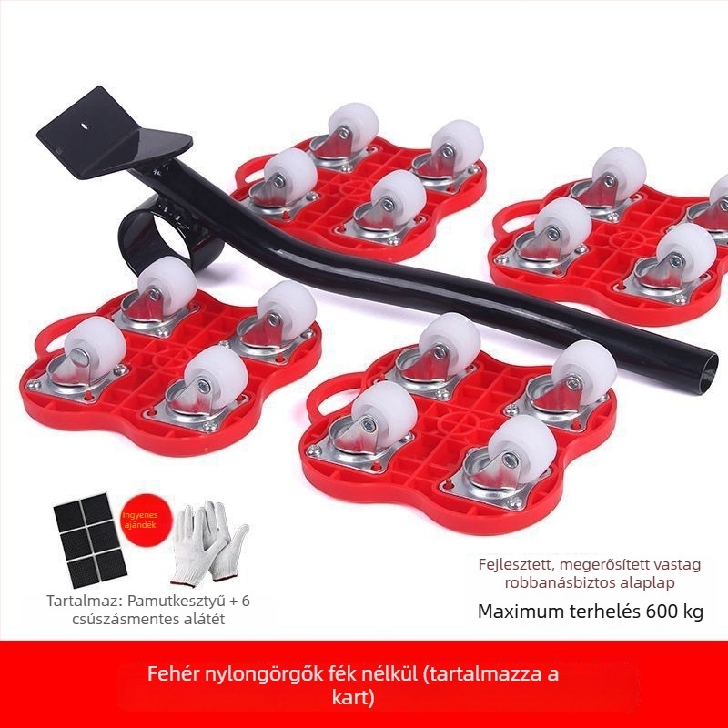 Univerzális nehéz tárgyak mozgatására szolgáló görgők fékkel — 40 darabos szerszámkészlet demontázshoz, háztartási bútorokhoz, ágyakhoz és szekrényekhez