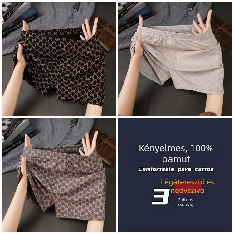 Férfi pamut boxeralsó, légáteresztő, középmagas derekú, 90–95% pamut, tavaszi viselet