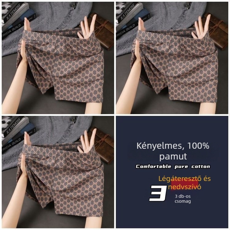 Férfi pamut boxeralsó, légáteresztő, középmagas derekú, 90–95% pamut, tavaszi viselet