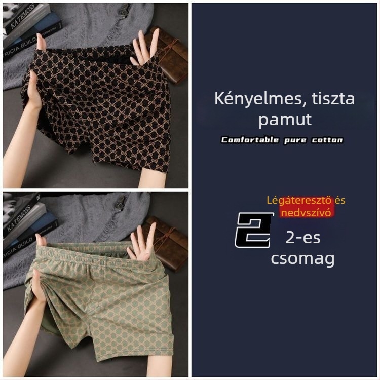 Férfi pamut boxeralsó, légáteresztő, középmagas derekú, 90–95% pamut, tavaszi viselet