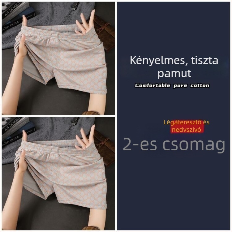 Férfi pamut boxeralsó, légáteresztő, középmagas derekú, 90–95% pamut, tavaszi viselet