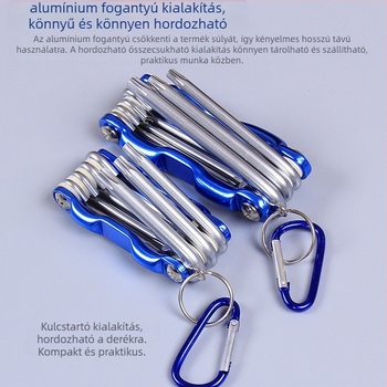 Összecsukható hex kulcskészlet krom-vanádium acélból, súly 300, hexagon fej