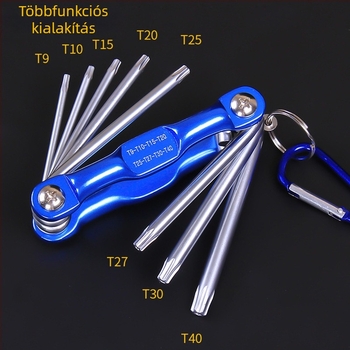 Összecsukható hex kulcskészlet krom-vanádium acélból, súly 300, hexagon fej