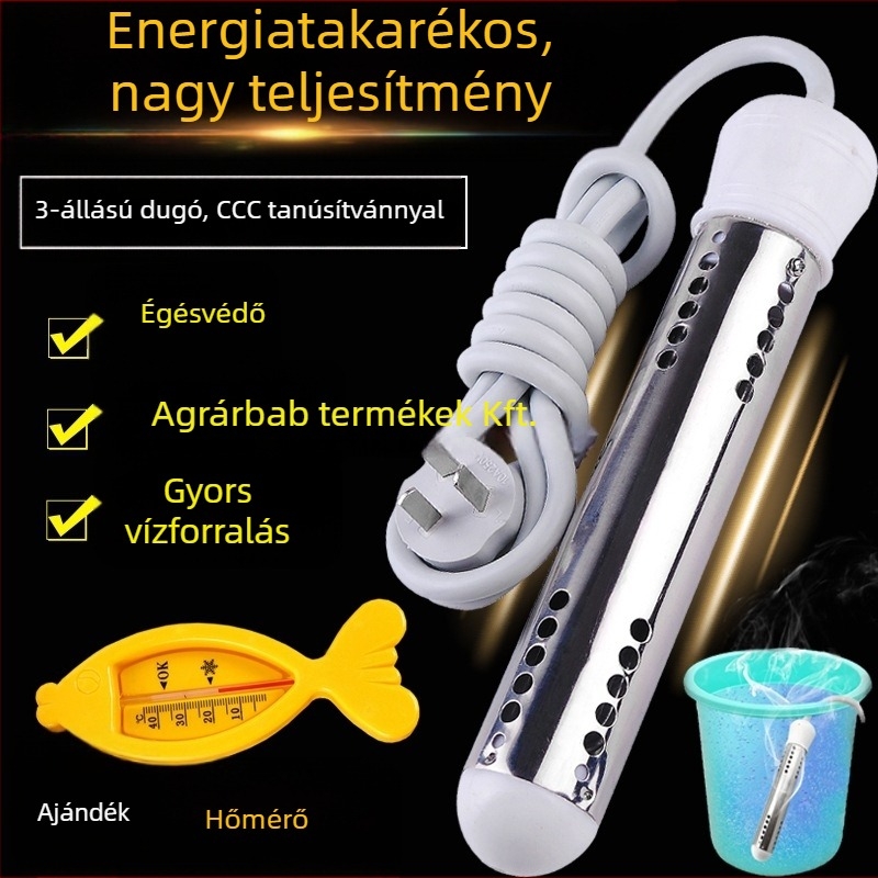 Gyors felmelegedésű elektromos vízmelegítő rúd, automatikus kikapcsolás, szivárgásmentes kialakítás, 2–3 kW, háztartási használatra