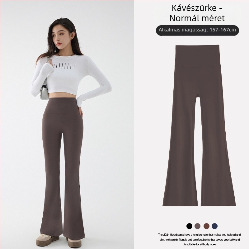 Moon-like ruházat: Női fleece-bevonatos bootcut nadrág, meleg, karcsú szabás, 3D minta, téli 2025