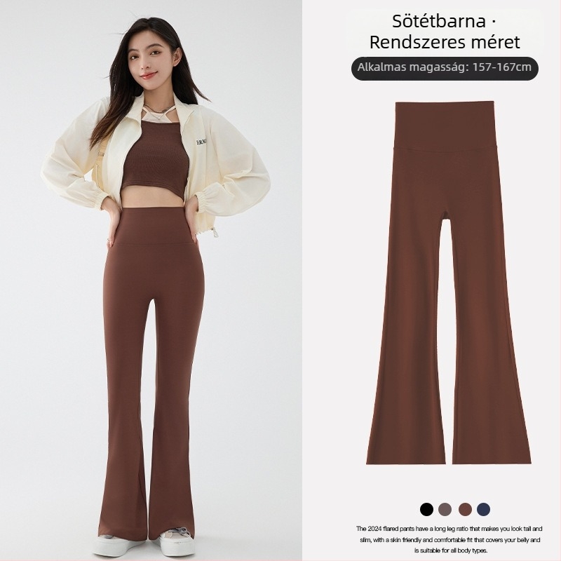 Moon-like ruházat: Női fleece-bevonatos bootcut nadrág, meleg, karcsú szabás, 3D minta, téli 2025