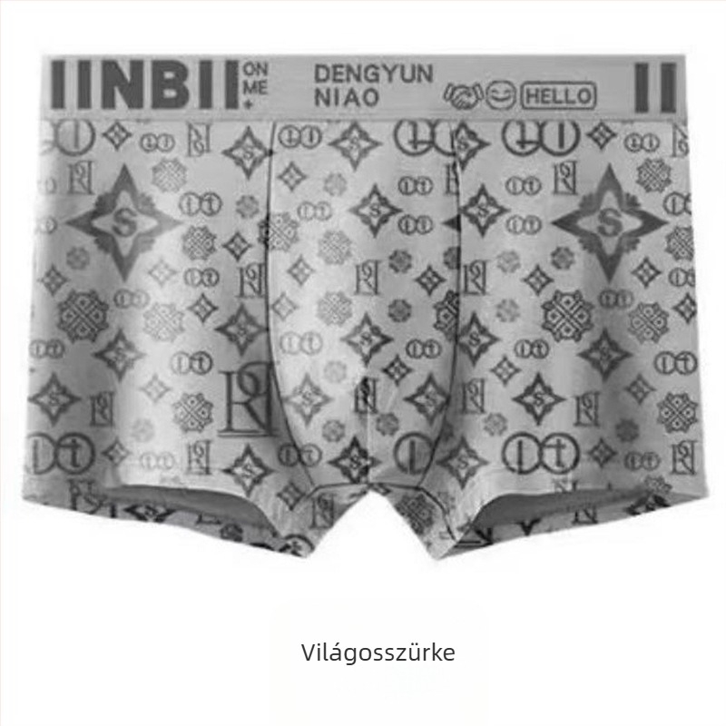 Férfi boxeralsó, antibakteriális és lélegző, 90–95% poliészter, magas derekú, minden évszakra