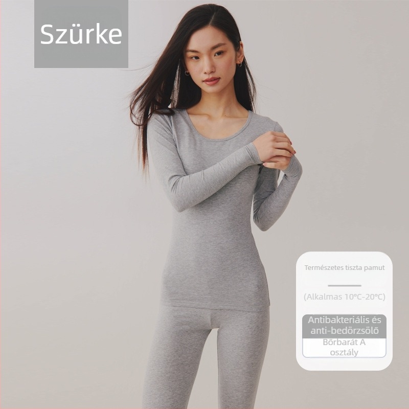 Uniszex termikus alsónemű szett – combed pamut anyag, 95–100% pamut, antibakteriális, antistatikus, meleg, hosszú ujjú, kerek nyakú, közepes vastagságú 181–200 g/m²
