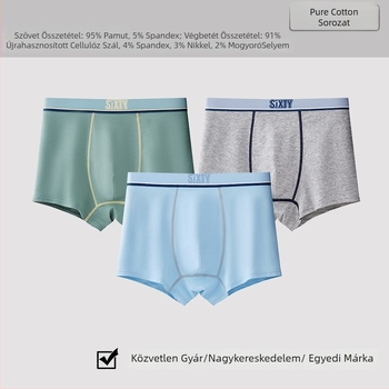 Fiúknak készült pamut alsónadrág, Class A, 95–100% pamut, varrás nélküli kivitelezés, 8 éves kortól