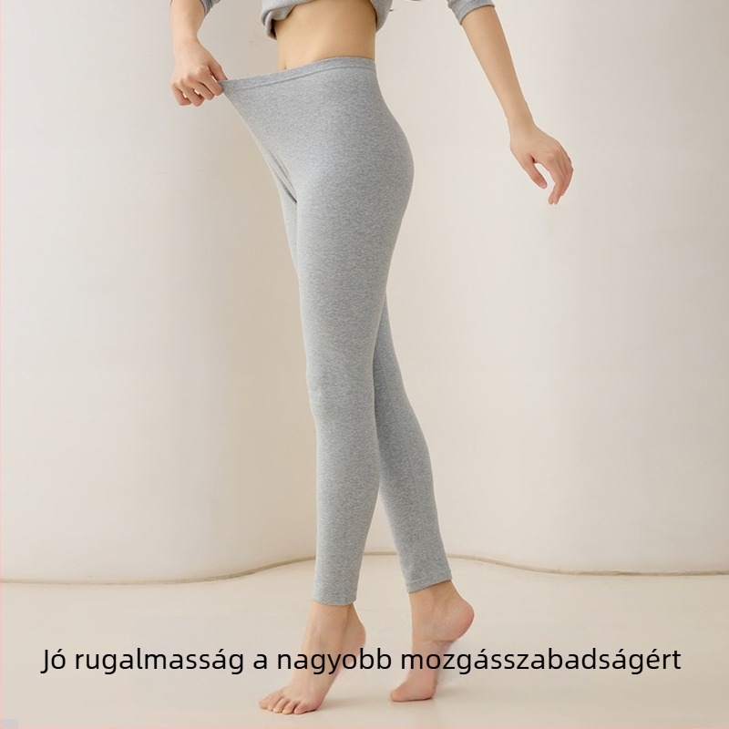 Női 280 g vastag pamutból készült őszi-téli felső és nadrág szett, kerek nyak, antibakteriális, légáteresztő, meleg alsóruha