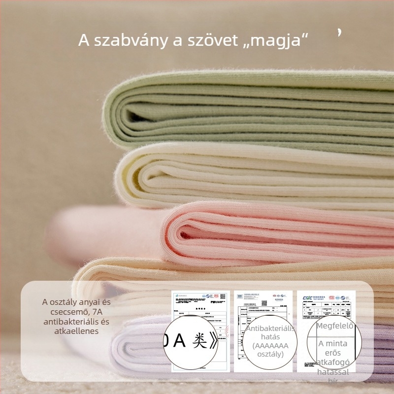 Tinédzser pamut alapréteg termikus készlet lányoknak – kerek nyakú hosszú ujjú felső és nadrág, anime minta, középsúlyú 181–200 g/m²
