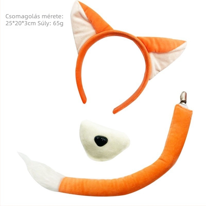 Rókafülű fejfedő farokkal gyermek jelmezhez, Halloween, 2025 tavasz