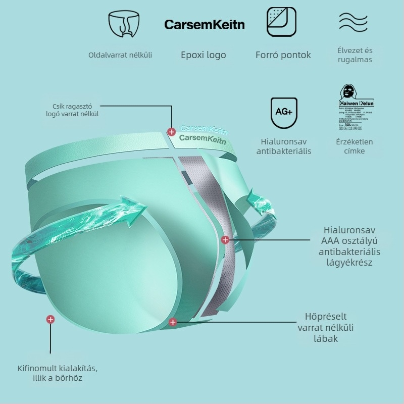 Férfi Ice Silk alsónemű – lélegző, antibakteriális, gyorsan száradó, középmagas derekú, nylon kötés