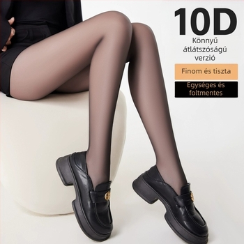 Fekete női nylon harisnya, ultra vékony, 0D denier, áttetsző, szakadásálló, csúszásmentes, szexi