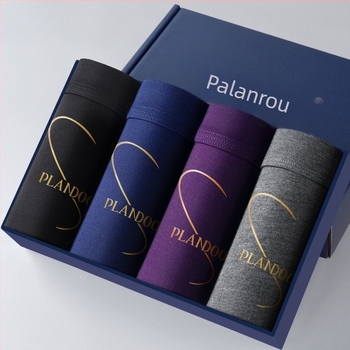 Férfi pamut antibakteriális középmagas derekú boxer brief, 90–95% pamut