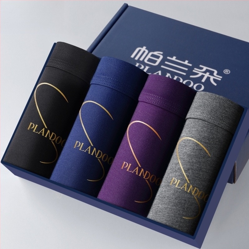 Férfi pamut antibakteriális középmagas derekú boxer brief, 90–95% pamut