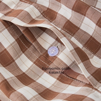 Férfi lazább pizsama nadrág, kockás mintával, 100% poliészter, lélegző, szövött anyag, középmagas derekú