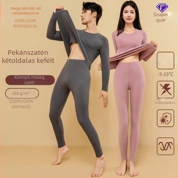 Őszi-téli termo alsó és felső készlet, uniszex, felső és nadrág, vast Down silk anyag, meleg alapréteg