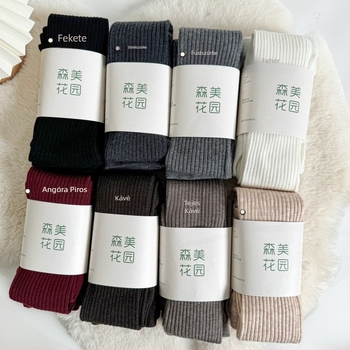 Őszi–téli gyapjú leggings, meleg, szürke, karcsúsító hatású