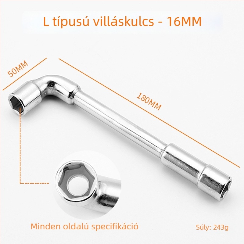 Bangli L-alakú dugókulcs készlet, 7 alakú dupla fej dizájn, külső hatszög, 45# acél, Allen fej
