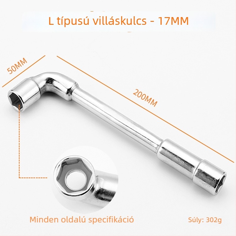 Bangli L-alakú dugókulcs készlet, 7 alakú dupla fej dizájn, külső hatszög, 45# acél, Allen fej